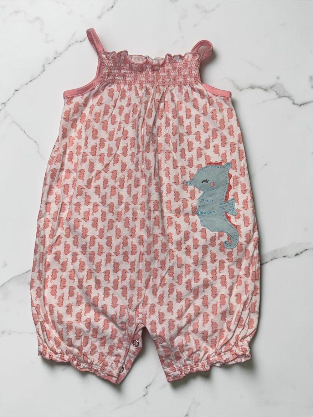 ✨Carter's Pink Seahorse Baby Girl Romper✨
